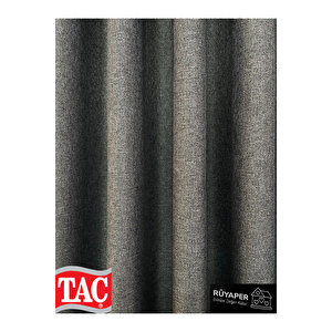 Rüyaper Gri Renk Keten Blackout Karartma Perde Düz Dikim Pilesiz Yıkanabilir Ütü İstemez Gri̇ 380x240 cm