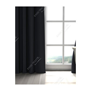 Siyah Blackout Karartma Işık Geçirmez Güneşlik Kalın Perde 1. Kalite (en X Boy - Pilesiz Tek Kanat) 400x260 cm