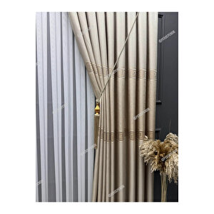 Pano Fon Perde Amasra Elegans Seri Açık Krem 80x250 cm