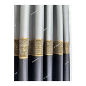Elegans Seri Versace Desen Siyah Gold Gri Brilant 100x255 cm