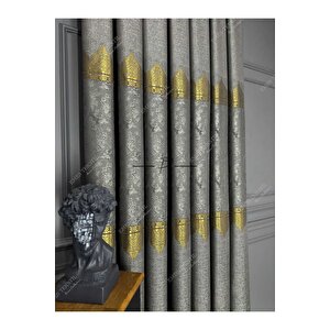 Fon Perde (koyu Gri) Tac Mahal Desen 100x255 cm
