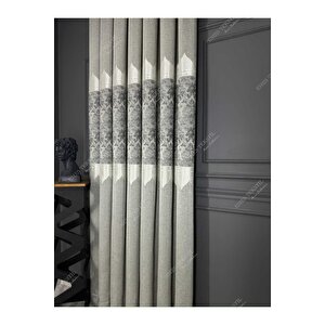Fon Perde (açık Gri) Tac Mahal Desen 100x255 cm