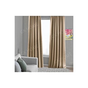 Bej Açık Vizon Blackout Perde Karartma Işık Geçirmez Perde 260x200 cm