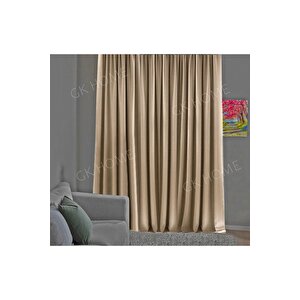 Bej Açık Vizon Blackout Perde Karartma Işık Geçirmez Perde 260x200 cm