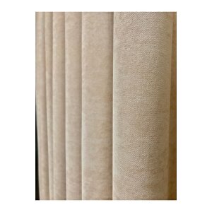 Ada Fonluk Bej Tek Kanat 1/3 Sık Pile - Her Odaya Uygun Lüks Fon Perde 70x260 cm