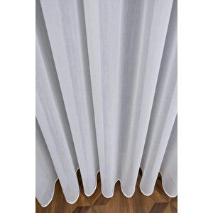 Seyfioğulları Taç Bambu Şantuk Tülperde Seyrek Pile Kırık Beyaz 240x250 cm
