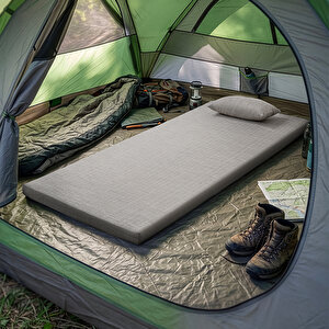 Nomad Yastık Hediyeli Full Ortopedik Taşınabilir Kamp Yatağı 6 Cm (±1) 80x190 Vizon 80x190 cm