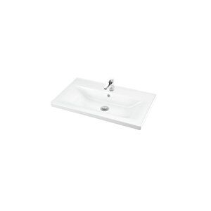 Salkım 80 Cm Beyaz-füme Balon Mdf Seramik Lavabolu Asma Banyo Alt Dolabı 80 cm
