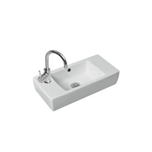 Lale 50x25 Cm Beyaz Mdf Seramik Lavabolu Asma Banyo Alt Dolabı 50 cm