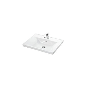 Salkım 65 Cm Beyaz-füme Balon Mdf Seramik Lavabolu Asma Banyo Dolabı Takımı 65 cm