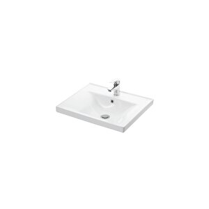 Salkım 55 Cm Beyaz Balon Mdf Seramik Lavabolu Asma Banyo Alt Dolabı 55 cm