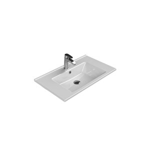 Petunya 75 Cm Beyaz Mdf Seramik Lavabolu Asma Banyo Dolabı Takımı 75 cm