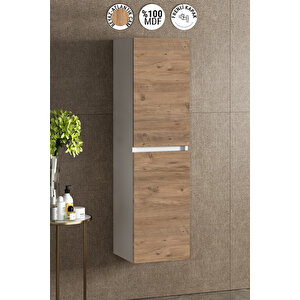 Yıldız 35x130 Cm Beyaz-atlantik Çam Mdf Asma Banyo Boy Dolabı