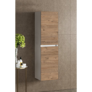 Yıldız 35x130 Cm Beyaz-atlantik Çam Mdf Asma Banyo Boy Dolabı