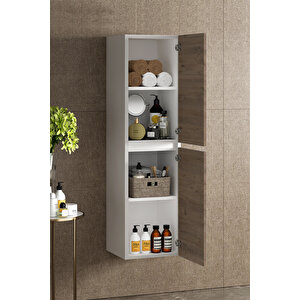 Yıldız 35x130 Cm Beyaz-atlantik Çam Mdf Asma Banyo Boy Dolabı