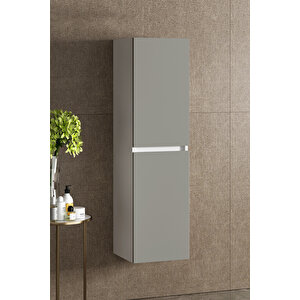 Yıldız 35x130 Cm Beyaz-i̇nox Balon Mdf Asma Sepetli Banyo Boy Dolabı