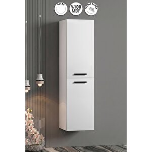 Petunya 35x167 Cm Beyaz Mdf Asma Banyo Boy Dolabı