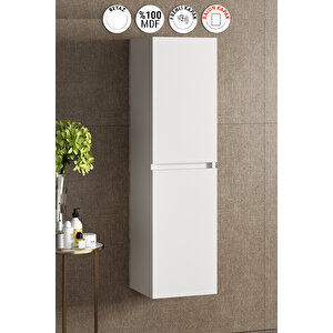 Yıldız 35x130 Cm Beyaz Balon Mdf Asma Sepetli Banyo Boy Dolabı