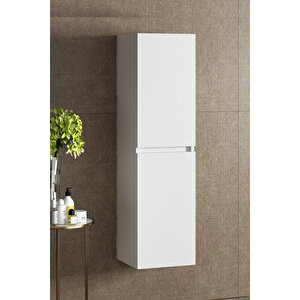 Yıldız 35x130 Cm Beyaz Balon Mdf Asma Sepetli Banyo Boy Dolabı