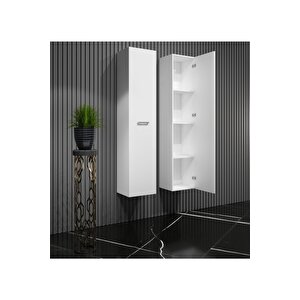 Yeni Boy 35x167 Cm Beyaz Mdf Tek Kapaklı Asma Banyo Boy Dolabı 167 cm