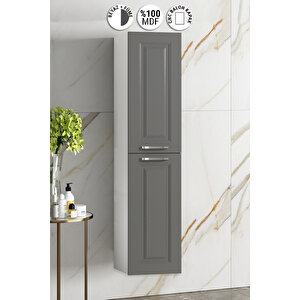Salkım 35x167 Cm Beyaz-füme Balon Mdf Asma Banyo Boy Dolabı