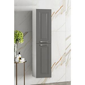 Salkım 35x167 Cm Beyaz-füme Balon Mdf Asma Banyo Boy Dolabı