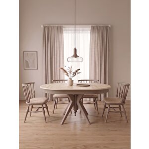 Vintera Traverten Açılır Oval Mutfak Masası 80x120 80x120 cm