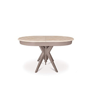 Vintera Traverten Açılır Oval Mutfak Masası 80x120 80x120 cm
