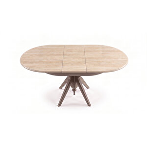 Vintera Traverten Açılır Oval Mutfak Masası 80x120 80x120 cm