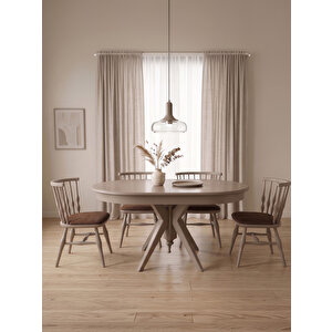 Vintera Açılır Oval Ahşap Mutfak Masası 80x120 80x120 cm