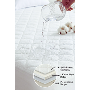 Kapitone Fitted Full Kenar Su Sıvı Geçirmez %100 Pamuk Yatak Koruyucu Alez Tek Çift Battal 70x110 cm