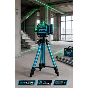 Lazer Metre + 360° 16 Köşe Otomatik Hizalama Tripod'lu Lazer Metre Hizalama