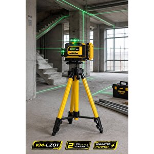 Lazer Metre + 360° 16 Köşe Otomatik Hizalama Tripod'lu Lazer Metre Hizalama