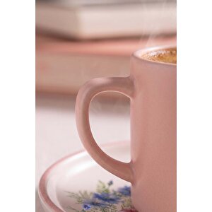 Pembe Elegant Blossoms 2 Kişilik Kahve Sunum Seti - 4 Parça