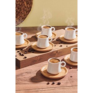 Bej 6 Kişilik Bambu Fincan Takımı – 12 Parça