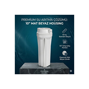 3 İn 1 Ön Koruyucu Filtre Sistemi 10'' Mat Beyaz Housingli Yıkanabilir Karbonlu Silifozlu Filtre 1/4''