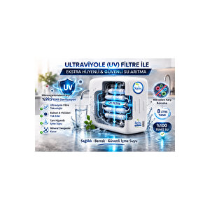 Aquante 12u - 11 Aşamalı 12 Litre Ultraviyole Filtreli Su Arıtma Cihazı