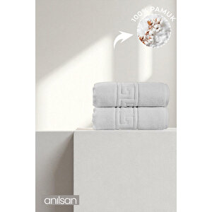 2'li Beyaz Greek El Havlusu - 50x90 Cm, 225 Gr, %100 Pamuk, Spa Ve Otel Havlusu Beyaz