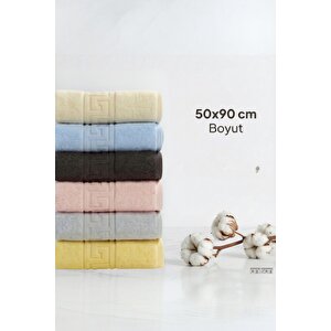 6'lı Lüx Karışık Greek El Havlusu - 50x90 Cm, 225 Gr, %100 Pamuk, Spa Ve Otel Havlusu