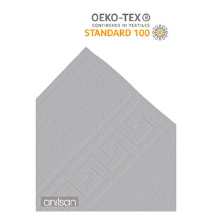 6'lı Greek Gri-beyaz Banyo Havlusu - 70x140 Cm, 490 Gr, %100pamuk, Spa Ve Otel Havlusu