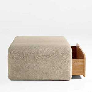 Luna Modern Çekmeceli Depolama Alanlı Bench Puf Bej Bej