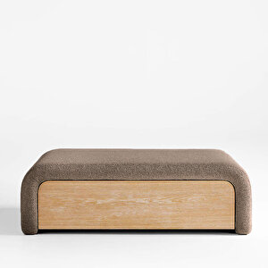 Luna Modern Çekmeceli Depolama Alanlı Bench Puf Kahve Kahve