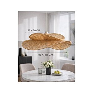 Hasır Model Bohem Butik Cafe Makrome Rustik Salon Yatak Odası Sarkıt Kahverengi Avize Kahverengi