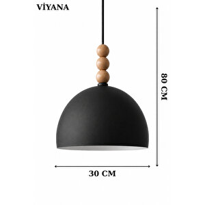 Viyana Model Siyah Renk Rustik Tekli Avize Sarkıt Salon Mutfak Oturma Odası Avize Siyah