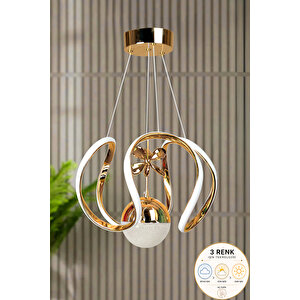 Clasy Model Gold Kaplama 3 Renk Metal Salon Mutfak Oturma Yatak Odası Modern Led Sarkıt Avize Gold