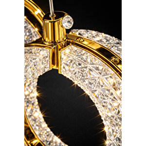 Athena Model Gold Kaplama 3 Renk Metal Salon Mutfak Oturma Yatak Odası Modern Led Sarkıt Avize Sarı