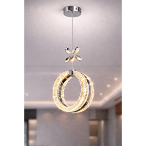 Athena Model Krom Kaplama 3 Renk Metal Salon Mutfak Oturma Yatak Odası Modern Led Sarkıt Avize Krom