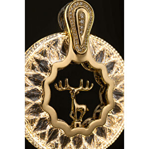 Ren Geyiği Model 4 Lü Gold Kaplama 3 Renk Kumandalı Salon Mutfak Oturma Yatak Odası Modern Led Avize Gold
