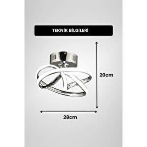 Vino Riserva Model Krom Kaplama Metal Salon Mutfak Oturma Yatak Odası Modern Led Plafonyer Avize Krom