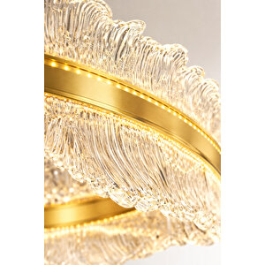 Okyanus Model 50'lik Gold 3 Renk Kumandalı Metal Salon Mutfak Oturma Yatak Odası Modern Led Avize Sarı